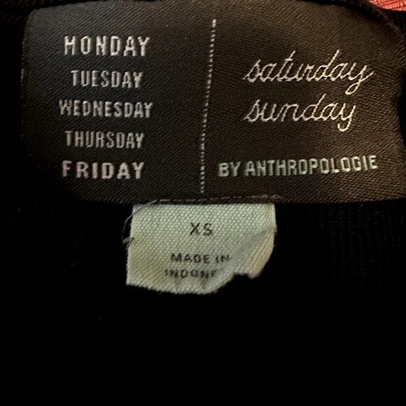 Anthropologie Saturday Sunday Billie Ribbed Jumpsuit Ruffle Pockets Black XS - Picture 3 of 7